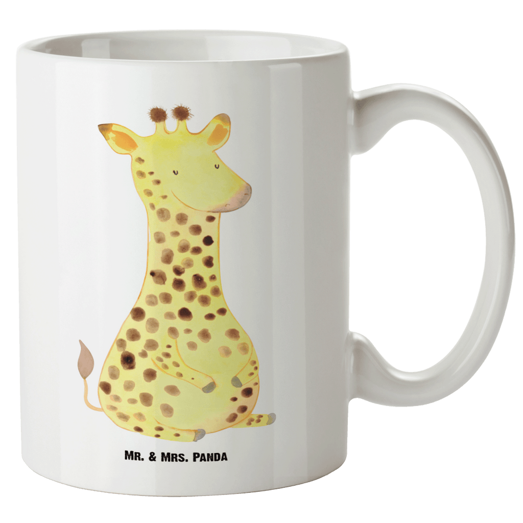 XL Tasse Giraffe Zufrieden XL Tasse, Große Tasse, Grosse Kaffeetasse, XL Becher, XL Teetasse, spülmaschinenfest, Jumbo Tasse, Groß, Afrika, Wildtiere, Giraffe, Zufrieden, Glück, Abenteuer