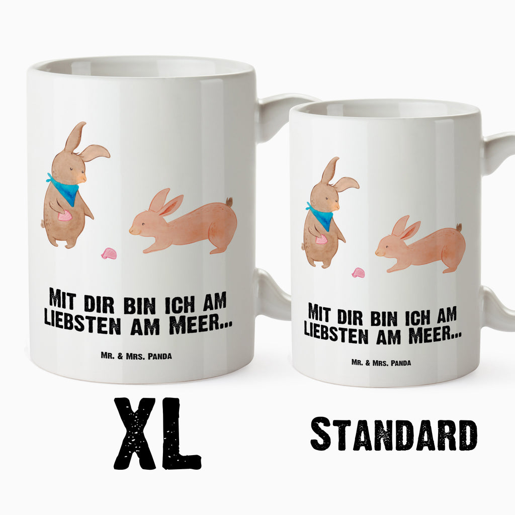 XL Tasse Hasen Muschel XL Tasse, Große Tasse, Grosse Kaffeetasse, XL Becher, XL Teetasse, spülmaschinenfest, Jumbo Tasse, Groß, Familie, Vatertag, Muttertag, Bruder, Schwester, Mama, Papa, Oma, Opa, Hasen, beste Freundin, Freundin, Freundinnen, best friends, BFF, Muscheln sammeln, Muscheln, Meer