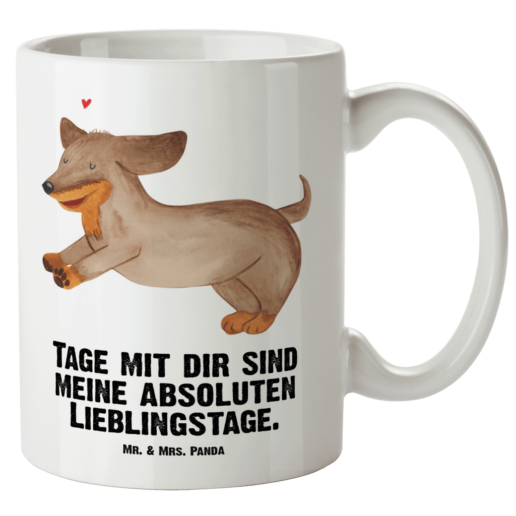XL Tasse Hund Dackel fröhlich XL Tasse, Große Tasse, Grosse Kaffeetasse, XL Becher, XL Teetasse, spülmaschinenfest, Jumbo Tasse, Groß, Hund, Hundemotiv, Haustier, Hunderasse, Tierliebhaber, Hundebesitzer, Sprüche, Hunde, Dackel, Dachshund, happy dog