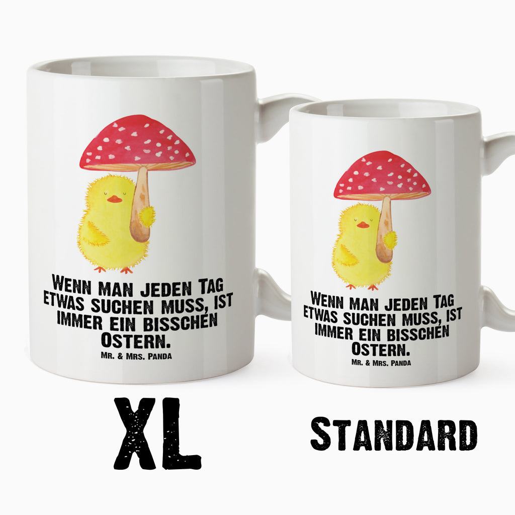 XL Tasse Küken Fliegenpilz XL Tasse, Große Tasse, Grosse Kaffeetasse, XL Becher, XL Teetasse, spülmaschinenfest, Jumbo Tasse, Groß, Ostern, Osterhase, Ostergeschenke, Osternest, Osterdeko, Geschenk zu Ostern, Küken, Fliegenpilz, Glückspilz, Frohe Ostern, Ostergrüße