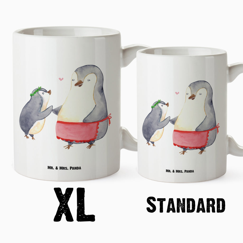 XL Tasse Pinguin mit Kind XL Tasse, Große Tasse, Grosse Kaffeetasse, XL Becher, XL Teetasse, spülmaschinenfest, Jumbo Tasse, Groß, Familie, Vatertag, Muttertag, Bruder, Schwester, Mama, Papa, Oma, Opa, Geschenk, Mami, Mutti, Mutter, Geburststag