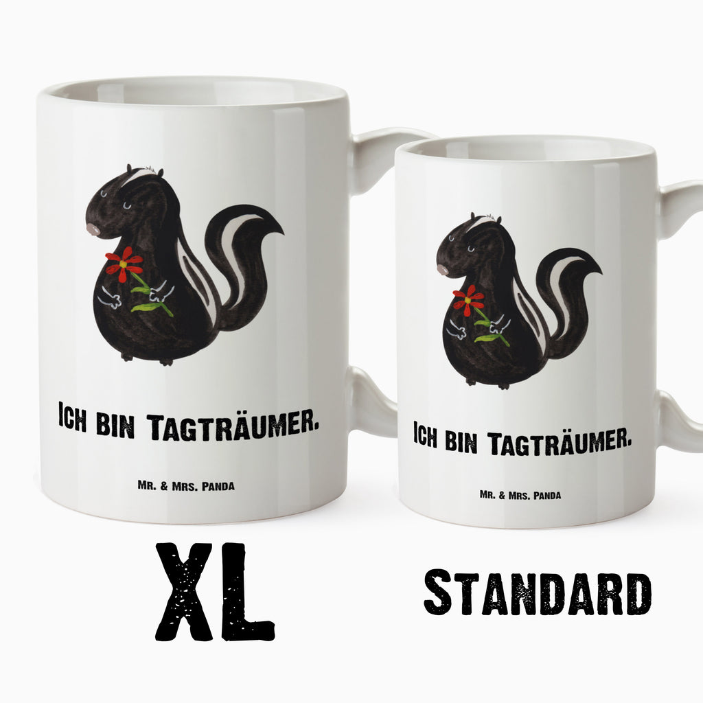XL Tasse Stinktier Blume XL Tasse, Große Tasse, Grosse Kaffeetasse, XL Becher, XL Teetasse, spülmaschinenfest, Jumbo Tasse, Groß, Stinktier, Skunk, Wildtier, Raubtier, Stinker, Stinki, Tagträumer, verträumt, Dreams, Träume