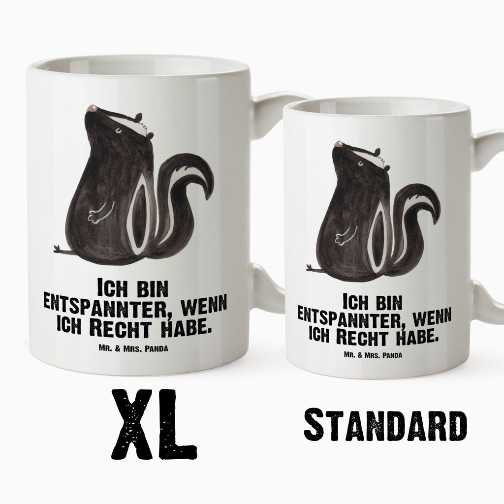 XL Tasse Stinktier sitzend XL Tasse, Große Tasse, Grosse Kaffeetasse, XL Becher, XL Teetasse, spülmaschinenfest, Jumbo Tasse, Groß, Stinktier, Skunk, Wildtier, Raubtier, Stinker, Stinki, Spruch, Büro, Recht, Besserwisser