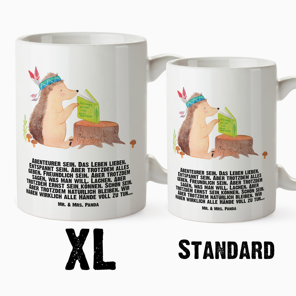XL Tasse Igel Indianer XL Tasse, Große Tasse, Grosse Kaffeetasse, XL Becher, XL Teetasse, spülmaschinenfest, Jumbo Tasse, Groß, Waldtiere, Tiere, Igel, Indianer, Abenteuer, Lagerfeuer, Camping