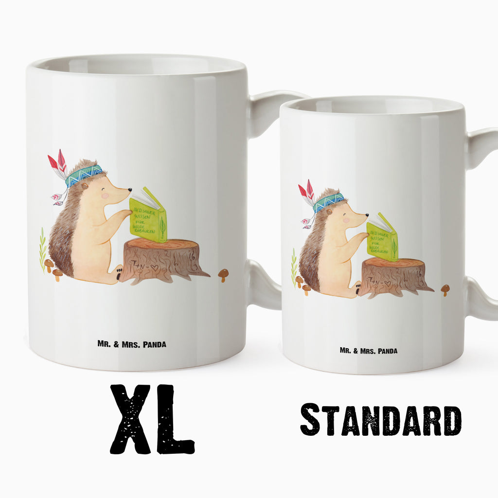 XL Tasse Igel Indianer XL Tasse, Große Tasse, Grosse Kaffeetasse, XL Becher, XL Teetasse, spülmaschinenfest, Jumbo Tasse, Groß, Waldtiere, Tiere, Igel, Indianer, Abenteuer, Lagerfeuer, Camping