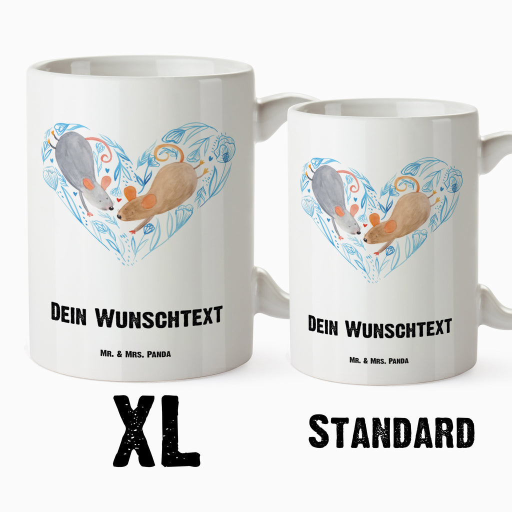 Personalisierte XL Tasse Mäuse Herz Personalisierte XL Tasse, Personalisierte Große Tasse, Personalisierte Grosse Kaffeetasse, PErsonalisierter XL Becher, XL Teetasse mit Namen, XL  Becher mit Namen, spülmaschinenfest, Jumbo Tasse, Groß, Personalisiert, XL Tasse mit Namen, XL Namenstasse, Jumbo Namenstasse, Liebe, Partner, Freund, Freundin, Ehemann, Ehefrau, Heiraten, Verlobung, Heiratsantrag, Liebesgeschenk, Jahrestag, Hocheitstag, Maus, Mäuse, Liebesbotschaft, Liebesbeweis, Hochzeit, Lieblingsmensch, Gemeinsamkeit, Love, Geschenk für zwei