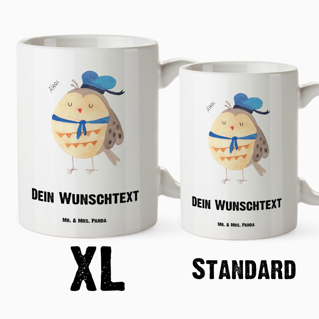 Personalisierte XL Tasse Eule Matrosen Personalisierte XL Tasse, Personalisierte Große Tasse, Personalisierte Grosse Kaffeetasse, PErsonalisierter XL Becher, XL Teetasse mit Namen, XL  Becher mit Namen, spülmaschinenfest, Jumbo Tasse, Groß, Personalisiert, XL Tasse mit Namen, XL Namenstasse, Jumbo Namenstasse, Eule, Eule Spruch, Eule Deko, Owl, Wortspiel lustig, Matrose, Freundin, Ehe, Seefahrer, Heimathafen, Hochzeitstag Geschenk