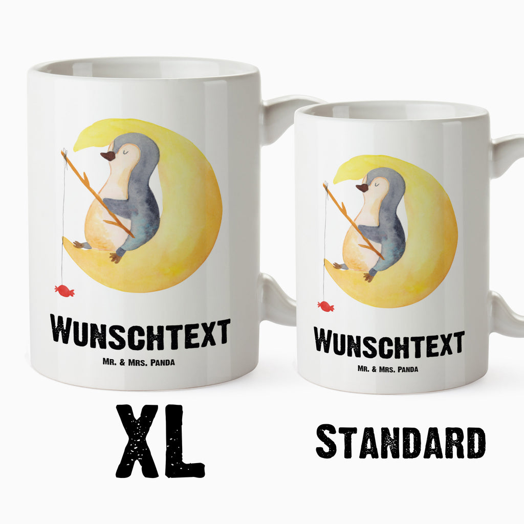 Personalisierte XL Tasse Pinguin Mond Personalisierte XL Tasse, Personalisierte Große Tasse, Personalisierte Grosse Kaffeetasse, PErsonalisierter XL Becher, XL Teetasse mit Namen, XL  Becher mit Namen, spülmaschinenfest, Jumbo Tasse, Groß, Personalisiert, XL Tasse mit Namen, XL Namenstasse, Jumbo Namenstasse, Pinguin, Pinguine, Spruch, schlafen, Nachtruhe, Einschlafen, Schlafzimmer, Schlafstörungen, Gästezimmer
