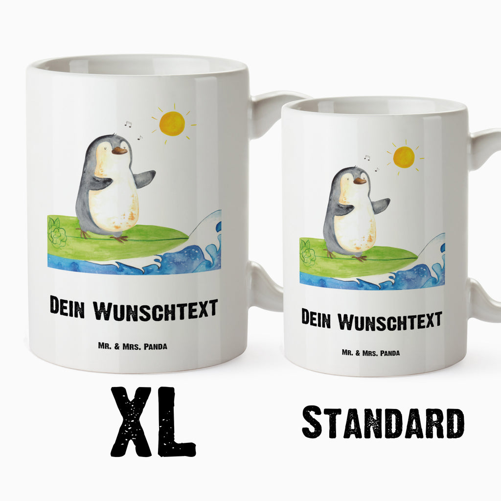 Personalisierte XL Tasse Pinguin Surfer Personalisierte XL Tasse, Personalisierte Große Tasse, Personalisierte Grosse Kaffeetasse, PErsonalisierter XL Becher, XL Teetasse mit Namen, XL  Becher mit Namen, spülmaschinenfest, Jumbo Tasse, Groß, Personalisiert, XL Tasse mit Namen, XL Namenstasse, Jumbo Namenstasse, Pinguin, Pinguine, surfen, Surfer, Hawaii, Urlaub, Wellen, Wellen reiten, Portugal