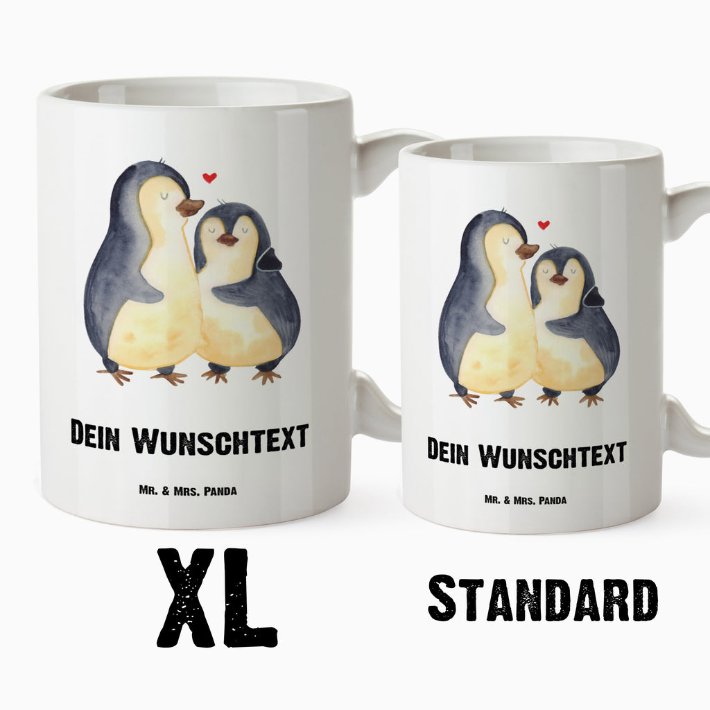 Personalisierte XL Tasse Pinguin umarmend Personalisierte XL Tasse, Personalisierte Große Tasse, Personalisierte Grosse Kaffeetasse, PErsonalisierter XL Becher, XL Teetasse mit Namen, XL  Becher mit Namen, spülmaschinenfest, Jumbo Tasse, Groß, Personalisiert, XL Tasse mit Namen, XL Namenstasse, Jumbo Namenstasse, Pinguin, Liebe, Liebespaar, Liebesbeweis, Liebesgeschenk, Verlobung, Jahrestag, Hochzeitstag, Hochzeit, Hochzeitsgeschenk