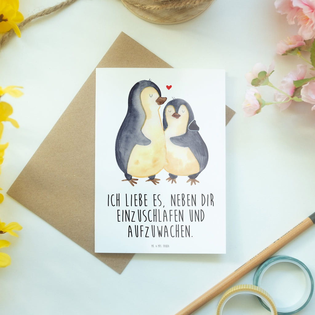 Grußkarte Pinguine Einschlafen Valentinstag, Geschenk für Frauen, Liebesgeschenk, Jahrestag, Hochzeitstag, Mitbringsel, Geschenk für Freundin, Geschenk für Partner, Freund, Liebesbeweis, für Männer, für Ehemann Klappkarte, Einladungskarte, Glückwunschkarte, Hochzeitskarte, Geburtstagskarte, Karte  Liebe,  Partner, Freund, Freundin, Ehemann, Ehefrau, Heiraten, Verlobung, Heiratsantrag, Liebesgeschenk, Jahrestag, Hocheitstag
