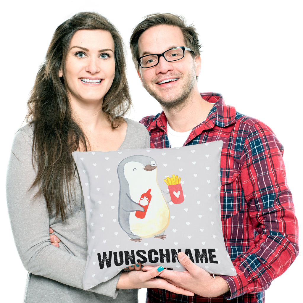 Personalisiertes Kissen Pinguin Pommes Kissen, personalisiert, Name, Wunschname, bedrucken, Kopfkissen, Liebe, Partner, Freund, Freundin, Ehemann, Ehefrau, Heiraten, Verlobung, Heiratsantrag, Liebesgeschenk, Jahrestag, Hocheitstag, Valentinstag, Geschenk für Frauen, Hochzeitstag, Mitbringsel, Geschenk für Freundin, Geschenk für Partner, Liebesbeweis, für Männer, für Ehemann
