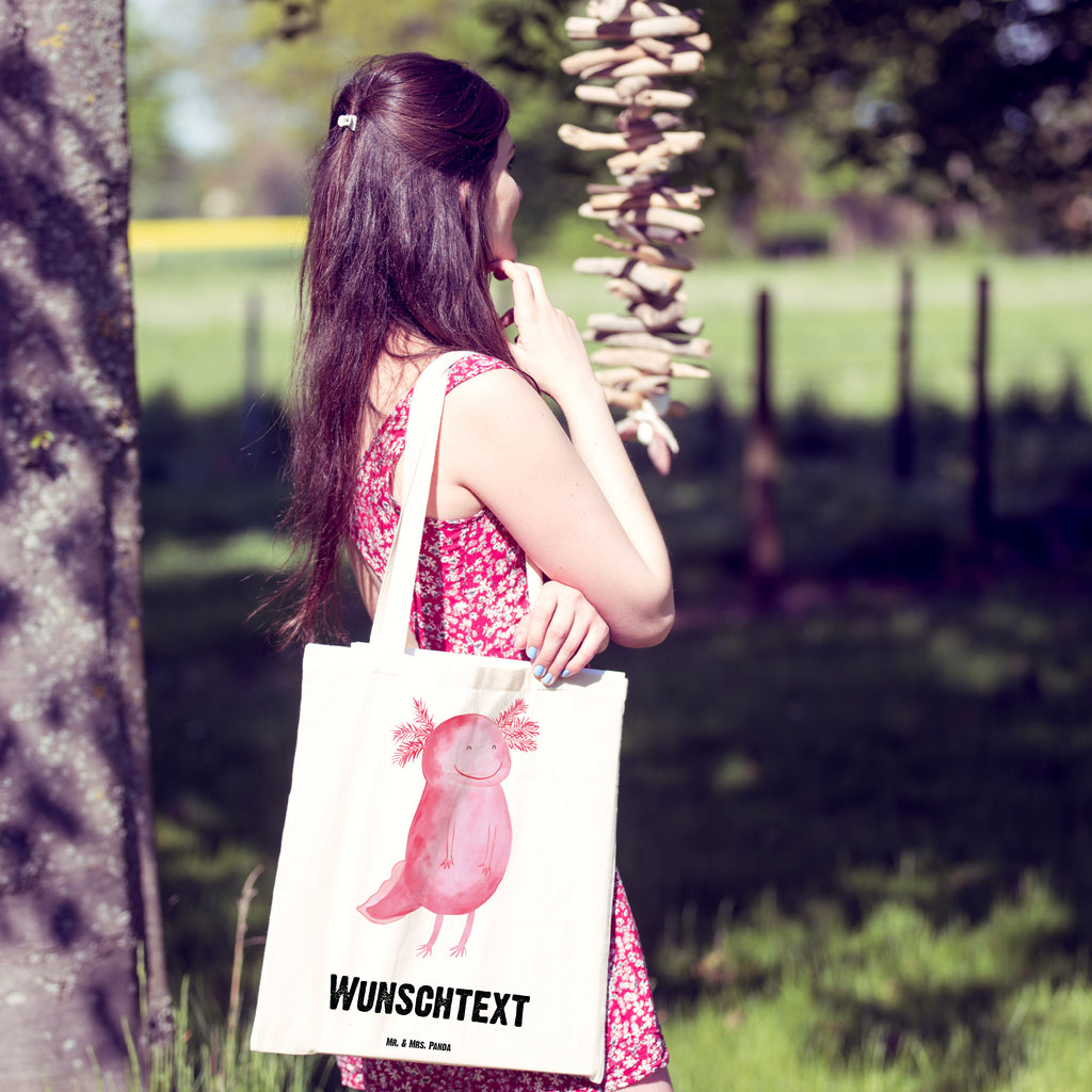 Personalisierte Tragetasche Axolotl glücklich Personalisierte Beuteltasche, Personalisierter Beutel, Personalisierte Einkaufstasche, Personalisierter Jutebeutel, Personalisierter Stoffbeutel, Tragetasche mit Namen, Einkaufstasche mit Namen, Stoffbeutel mit Namen, Personalisierte Tasche, Personalisierte Jutetasche, Personalisierte Kindergartentasche, Axolotl, Molch, Axolot, Schwanzlurch, Lurch, Lurche, Motivation, gute Laune