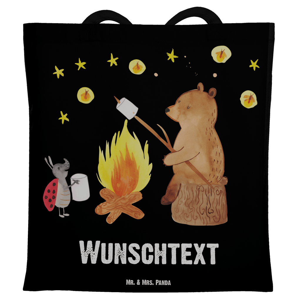 Personalisierte Tragetasche Bär & Marienkäfer Lagerfeuer Personalisierte Beuteltasche, Personalisierter Beutel, Personalisierte Einkaufstasche, Personalisierter Jutebeutel, Personalisierter Stoffbeutel, Tragetasche mit Namen, Einkaufstasche mit Namen, Stoffbeutel mit Namen, Personalisierte Tasche, Personalisierte Jutetasche, Personalisierte Kindergartentasche, Bär, Teddy, Teddybär, Lagerfeuer