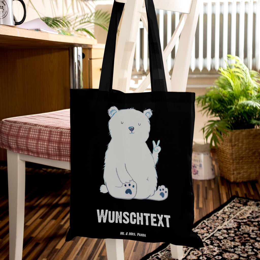 Personalisierte Tragetasche Eisbär Faul Personalisierte Beuteltasche, Personalisierter Beutel, Personalisierte Einkaufstasche, Personalisierter Jutebeutel, Personalisierter Stoffbeutel, Tragetasche mit Namen, Einkaufstasche mit Namen, Stoffbeutel mit Namen, Personalisierte Tasche, Personalisierte Jutetasche, Personalisierte Kindergartentasche, Bär, Teddy, Teddybär, Eisbär, Nordpol, Faul, Entspannen, Relaxen, Büro, Arbeit, Bürojob, Arbeitsplatz, Homeoffice