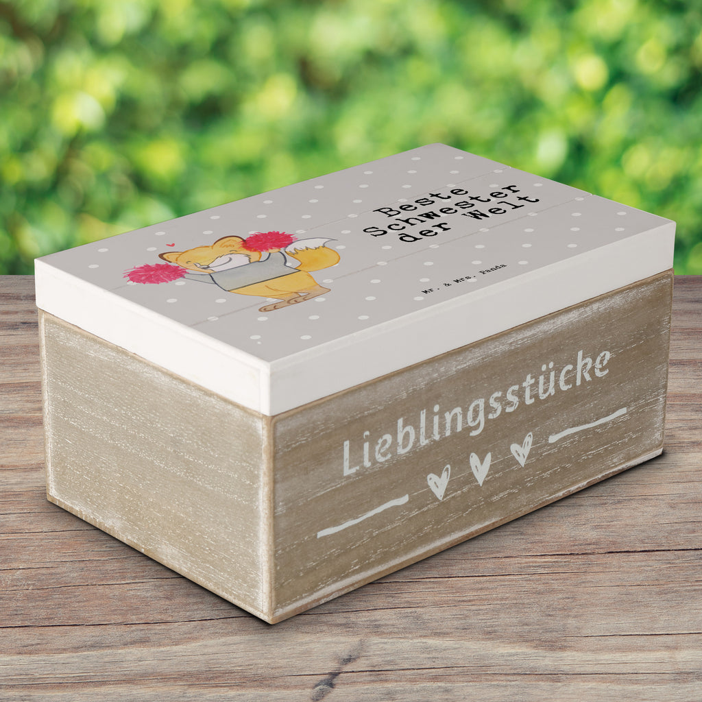 Holzkiste Fuchs Beste Schwester der Welt Schwester, Geschwister, Schwesterherz, Sister, Geschenk, Familie, Kleinigkeit, Beste, Tochter Holzkiste, Kiste, Schatzkiste, Truhe, Schatulle, XXL,  Erinnerungsbox, Erinnerungskiste, Dekokiste, Aufbewahrungsbox  für, Dankeschön, Geschenk, Schenken, Geburtstag, Geburtstagsgeschenk, Geschenkidee, Danke, Bedanken, Mitbringsel, Freude machen, Geschenktipp