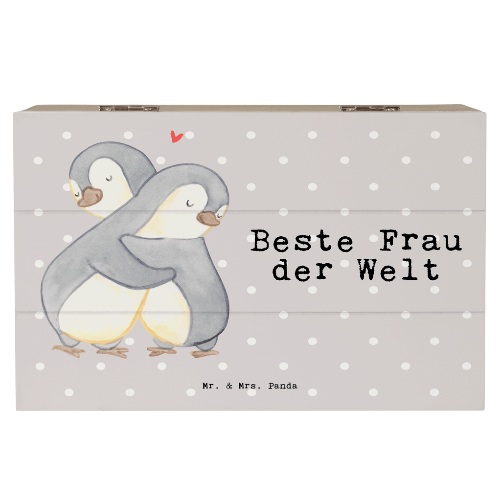Holzkiste Pinguin Beste Frau der Welt Beste, Frau, Ehefrau, Partnerin, Freundin, Traumfrau, Liebling, Ehepartner, Ehe, Gattin, Lebensgefährtin, Braut, Kleinigkeit Holzkiste, Kiste, Schatzkiste, Truhe, Schatulle, XXL,  Erinnerungsbox, Erinnerungskiste, Dekokiste, Aufbewahrungsbox  für, Dankeschön, Geschenk, Schenken, Geburtstag, Geburtstagsgeschenk, Geschenkidee, Danke, Bedanken, Mitbringsel, Freude machen, Geschenktipp