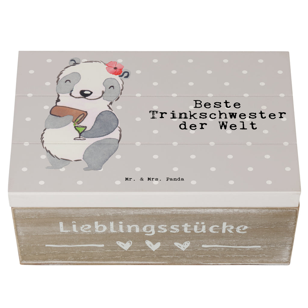 Holzkiste Panda Beste Trinkschwester der Welt Trinkschwester, Saufschwester, Schwester, Sister, Freundin, Party, Bae, Trinken, Alkohol, Wochenende, Kleinigkeit, Sister from another Mister Holzkiste, Kiste, Schatzkiste, Truhe, Schatulle, XXL,  Erinnerungsbox, Erinnerungskiste, Dekokiste, Aufbewahrungsbox  für, Dankeschön, Geschenk, Schenken, Geburtstag, Geburtstagsgeschenk, Geschenkidee, Danke, Bedanken, Mitbringsel, Freude machen, Geschenktipp