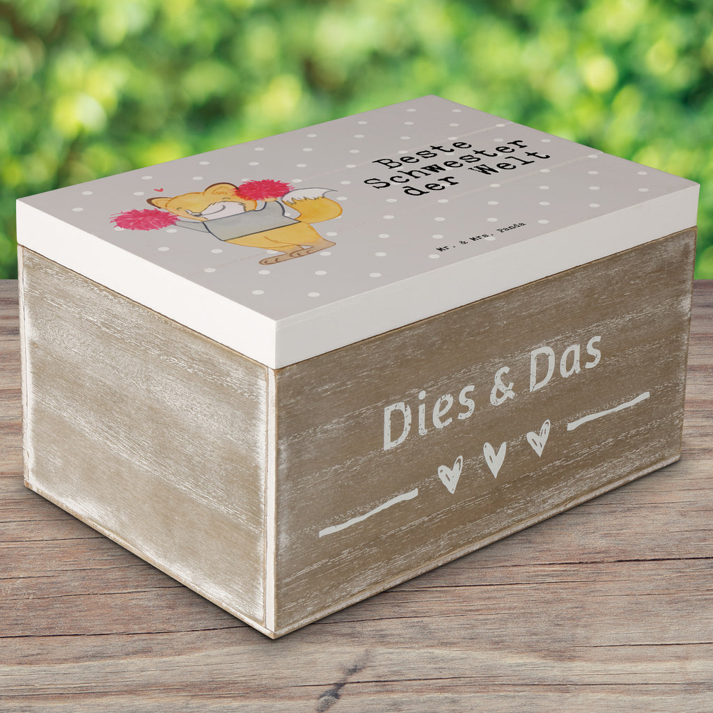 Holzkiste Fuchs Beste Schwester der Welt Schwester, Geschwister, Schwesterherz, Sister, Geschenk, Familie, Kleinigkeit, Beste, Tochter Holzkiste, Kiste, Schatzkiste, Truhe, Schatulle, XXL,  Erinnerungsbox, Erinnerungskiste, Dekokiste, Aufbewahrungsbox  für, Dankeschön, Geschenk, Schenken, Geburtstag, Geburtstagsgeschenk, Geschenkidee, Danke, Bedanken, Mitbringsel, Freude machen, Geschenktipp