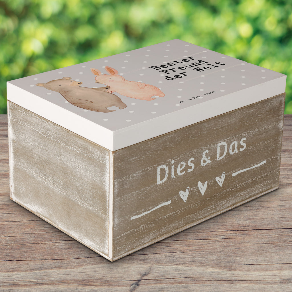 Holzkiste Standard Hase Bester Freund der Welt Freund, Mann, Ehemann, Kumpel, Bro, Lebensgefährte, Partner, Lieblingsmensch, Liebe, Herz, Love Holzkiste, Kiste, Schatzkiste, Truhe, Schatulle, XXL,  Erinnerungsbox, Erinnerungskiste, Dekokiste, Aufbewahrungsbox  für, Dankeschön, Geschenk, Schenken, Geburtstag, Geburtstagsgeschenk, Geschenkidee, Danke, Bedanken, Mitbringsel, Freude machen, Geschenktipp