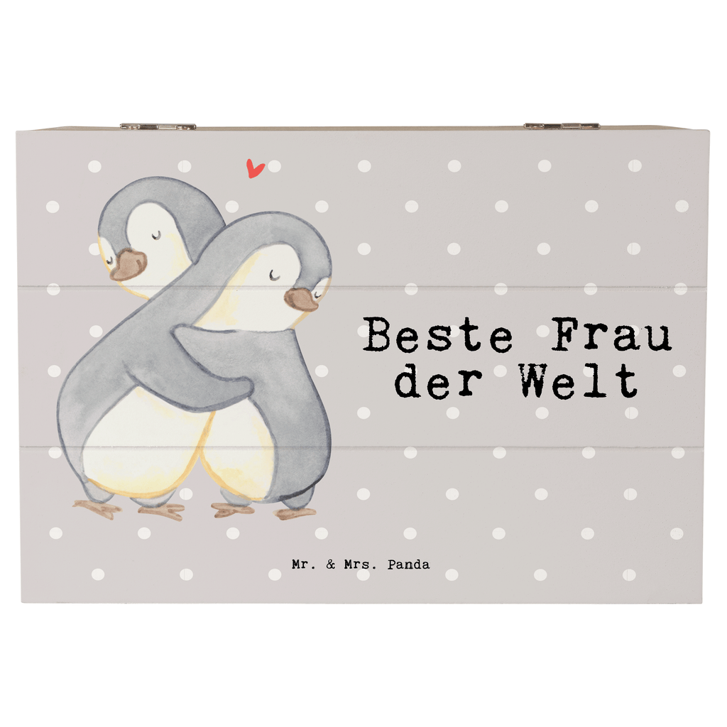 Holzkiste Pinguin Beste Frau der Welt Beste, Frau, Ehefrau, Partnerin, Freundin, Traumfrau, Liebling, Ehepartner, Ehe, Gattin, Lebensgefährtin, Braut, Kleinigkeit Holzkiste, Kiste, Schatzkiste, Truhe, Schatulle, XXL,  Erinnerungsbox, Erinnerungskiste, Dekokiste, Aufbewahrungsbox  für, Dankeschön, Geschenk, Schenken, Geburtstag, Geburtstagsgeschenk, Geschenkidee, Danke, Bedanken, Mitbringsel, Freude machen, Geschenktipp