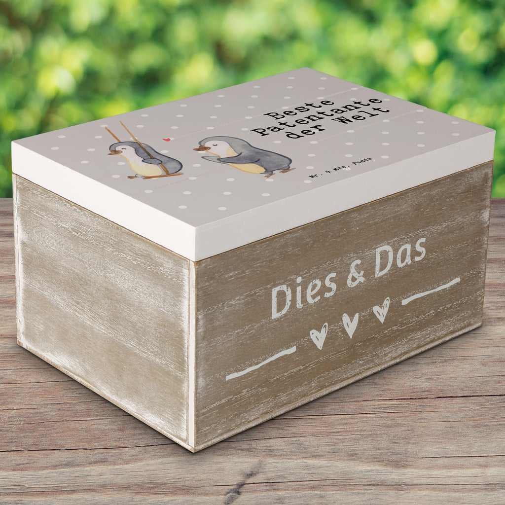 Holzkiste Pinguin Beste Patentante der Welt Patentante, Paten Tante, Lieblingstante, Taufpartner, Taufe, Familie, Geschenk, Mitbringsel, Kleinigkeit, Dankeschön, Nichte, Neffe Holzkiste, Kiste, Schatzkiste, Truhe, Schatulle, XXL,  Erinnerungsbox, Erinnerungskiste, Dekokiste, Aufbewahrungsbox  für, Dankeschön, Geschenk, Schenken, Geburtstag, Geburtstagsgeschenk, Geschenkidee, Danke, Bedanken, Mitbringsel, Freude machen, Geschenktipp