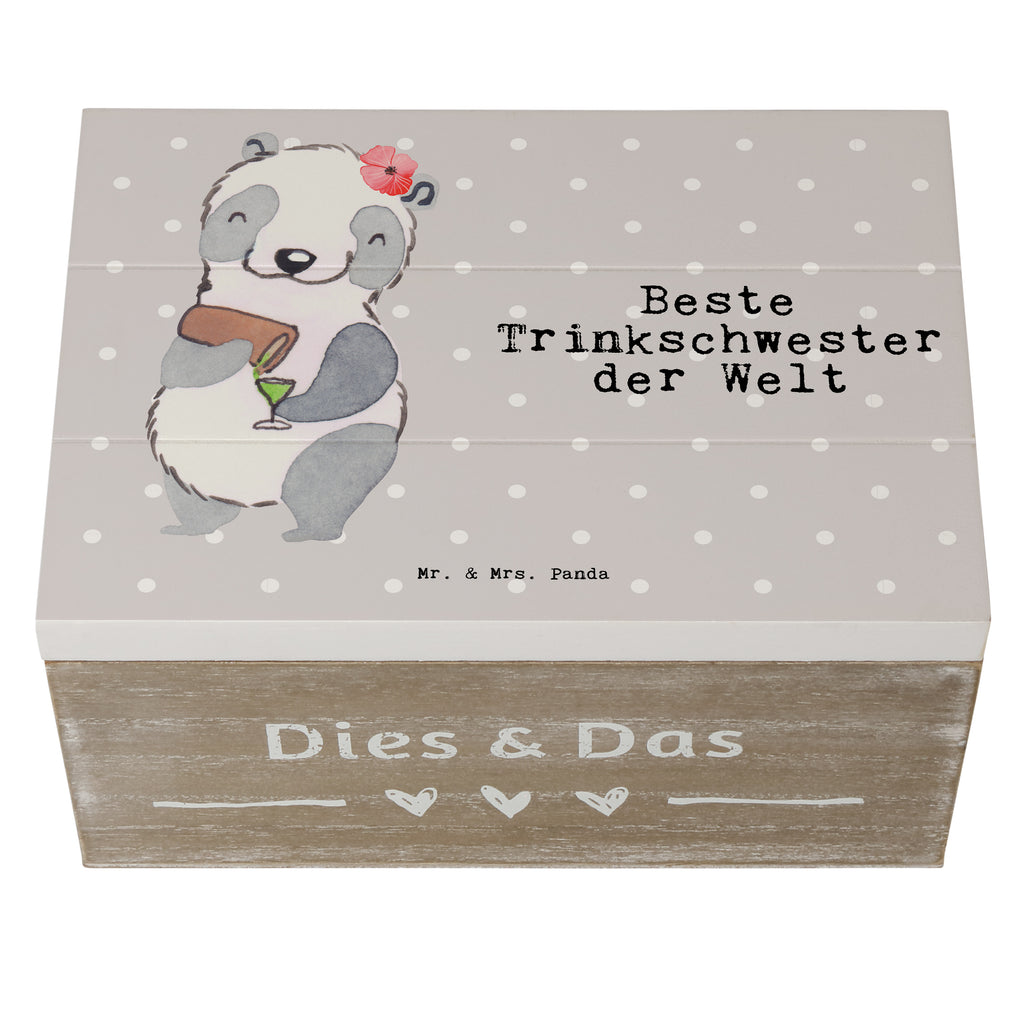 Holzkiste Panda Beste Trinkschwester der Welt Trinkschwester, Saufschwester, Schwester, Sister, Freundin, Party, Bae, Trinken, Alkohol, Wochenende, Kleinigkeit, Sister from another Mister Holzkiste, Kiste, Schatzkiste, Truhe, Schatulle, XXL,  Erinnerungsbox, Erinnerungskiste, Dekokiste, Aufbewahrungsbox  für, Dankeschön, Geschenk, Schenken, Geburtstag, Geburtstagsgeschenk, Geschenkidee, Danke, Bedanken, Mitbringsel, Freude machen, Geschenktipp