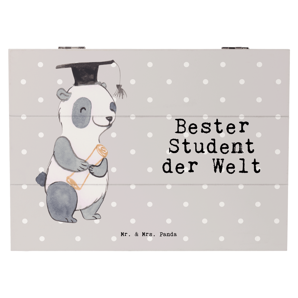 Holzkiste Standard Panda Bester Student der Welt Student, Studium, Sohn, Spaß, Musterschüler, lustig, Studienabschluss, witzig, Universität, Abschluss, Alumni, Uni, Studenten, Hochschule  Holzkiste, Kiste, Schatzkiste, Truhe, Schatulle, Erinnerungsbox, Erinnerungskiste, Geschenkbox, Dekokiste, Aufbewahrungsbox  für, Dankeschön, Geschenk, Schenken, Geburtstag, Geburtstagsgeschenk, Geschenkidee, Danke, Bedanken, Mitbringsel, Freude machen, Geschenktipp