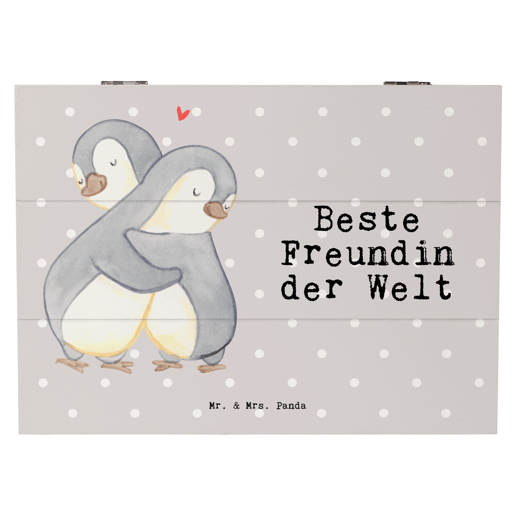 Holzkiste Pinguin Beste Freundin der Welt Freundin, beste Freundin, Ehefrau, Frau, bae, bff, Freundinnen, Jahrestag, Freundschaft. Liebste, beste, Spruch Holzkiste, Kiste, Schatzkiste, Truhe, Schatulle, XXL,  Erinnerungsbox, Erinnerungskiste, Dekokiste, Aufbewahrungsbox  für, Dankeschön, Geschenk, Schenken, Geburtstag, Geburtstagsgeschenk, Geschenkidee, Danke, Bedanken, Mitbringsel, Freude machen, Geschenktipp