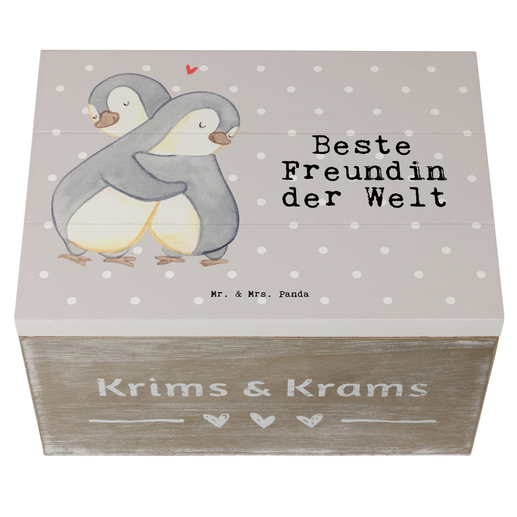 Holzkiste Pinguin Beste Freundin der Welt Freundin, beste Freundin, Ehefrau, Frau, bae, bff, Freundinnen, Jahrestag, Freundschaft. Liebste, beste, Spruch Holzkiste, Kiste, Schatzkiste, Truhe, Schatulle, XXL,  Erinnerungsbox, Erinnerungskiste, Dekokiste, Aufbewahrungsbox  für, Dankeschön, Geschenk, Schenken, Geburtstag, Geburtstagsgeschenk, Geschenkidee, Danke, Bedanken, Mitbringsel, Freude machen, Geschenktipp