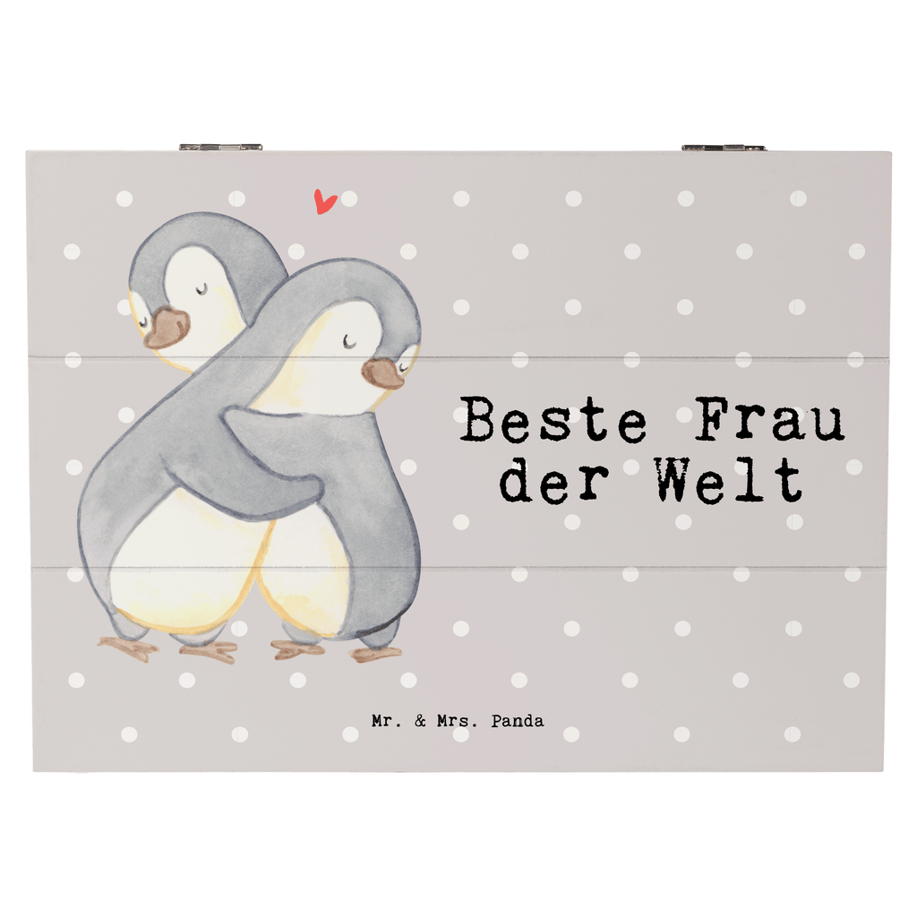 Holzkiste Pinguin Beste Frau der Welt Beste, Frau, Ehefrau, Partnerin, Freundin, Traumfrau, Liebling, Ehepartner, Ehe, Gattin, Lebensgefährtin, Braut, Kleinigkeit Holzkiste, Kiste, Schatzkiste, Truhe, Schatulle, XXL,  Erinnerungsbox, Erinnerungskiste, Dekokiste, Aufbewahrungsbox  für, Dankeschön, Geschenk, Schenken, Geburtstag, Geburtstagsgeschenk, Geschenkidee, Danke, Bedanken, Mitbringsel, Freude machen, Geschenktipp