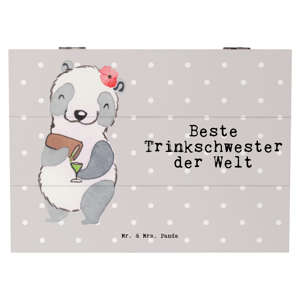 Holzkiste Panda Beste Trinkschwester der Welt Trinkschwester, Saufschwester, Schwester, Sister, Freundin, Party, Bae, Trinken, Alkohol, Wochenende, Kleinigkeit, Sister from another Mister Holzkiste, Kiste, Schatzkiste, Truhe, Schatulle, XXL,  Erinnerungsbox, Erinnerungskiste, Dekokiste, Aufbewahrungsbox  für, Dankeschön, Geschenk, Schenken, Geburtstag, Geburtstagsgeschenk, Geschenkidee, Danke, Bedanken, Mitbringsel, Freude machen, Geschenktipp