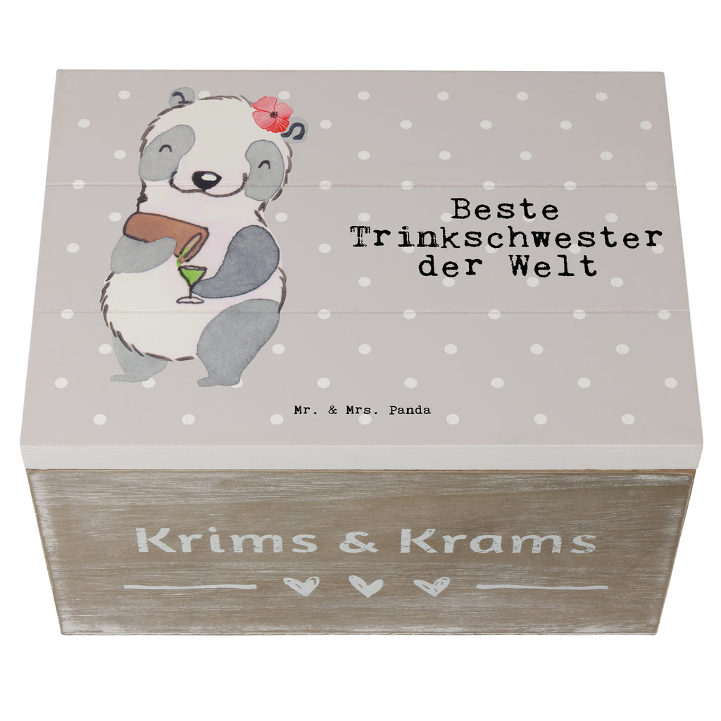 Holzkiste Panda Beste Trinkschwester der Welt Trinkschwester, Saufschwester, Schwester, Sister, Freundin, Party, Bae, Trinken, Alkohol, Wochenende, Kleinigkeit, Sister from another Mister Holzkiste, Kiste, Schatzkiste, Truhe, Schatulle, XXL,  Erinnerungsbox, Erinnerungskiste, Dekokiste, Aufbewahrungsbox  für, Dankeschön, Geschenk, Schenken, Geburtstag, Geburtstagsgeschenk, Geschenkidee, Danke, Bedanken, Mitbringsel, Freude machen, Geschenktipp