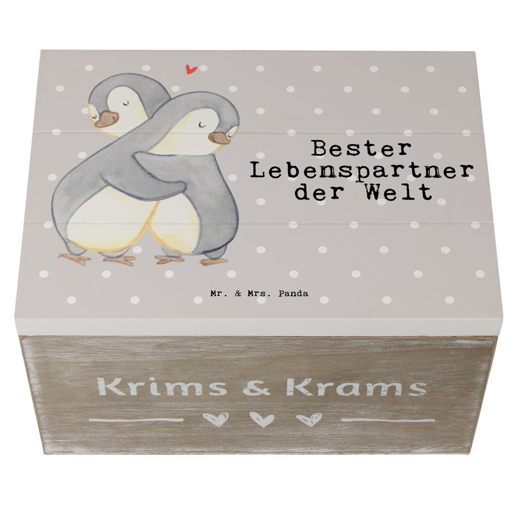 Holzkiste Pinguin Bester Lebenspartner der Welt Lebenspartner, Ehepartner, Partner, Ehemann, Ehefrau, Liebe, Freund, Freundin, Hochzeitstag, verliebt Holzkiste, Kiste, Schatzkiste, Truhe, Schatulle, XXL,  Erinnerungsbox, Erinnerungskiste, Dekokiste, Aufbewahrungsbox  für, Dankeschön, Geschenk, Schenken, Geburtstag, Geburtstagsgeschenk, Geschenkidee, Danke, Bedanken, Mitbringsel, Freude machen, Geschenktipp