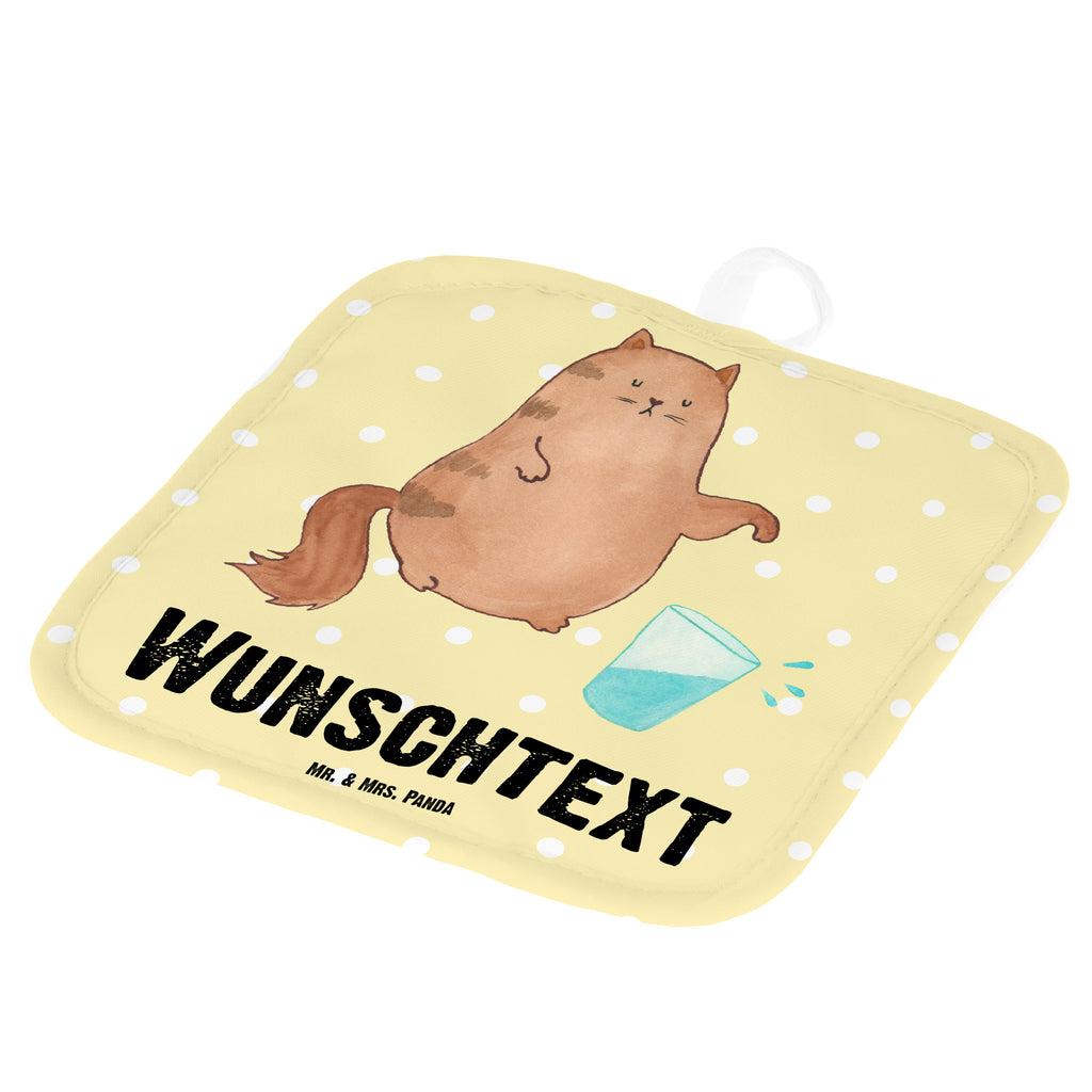 Personalisierte Topflappen Katze Wasserglas Katzen, Katze, Kater, Mietze, Cat, Cats, Katzenhalter, Katzenbesitzerin, Haustier, Katzenliebhaber, Wasser, Glas,	 Topflappen personalisiert, Personalisierte Topfuntersetzer, Personalisierter Ofenhandschuh, Topflappen Set personalisiert, Topflappen mit Namen, Namensaufdruck,   Katze, Katzenmotiv, Katzenfan, Katzendeko, Katzenfreund, Katzenliebhaber