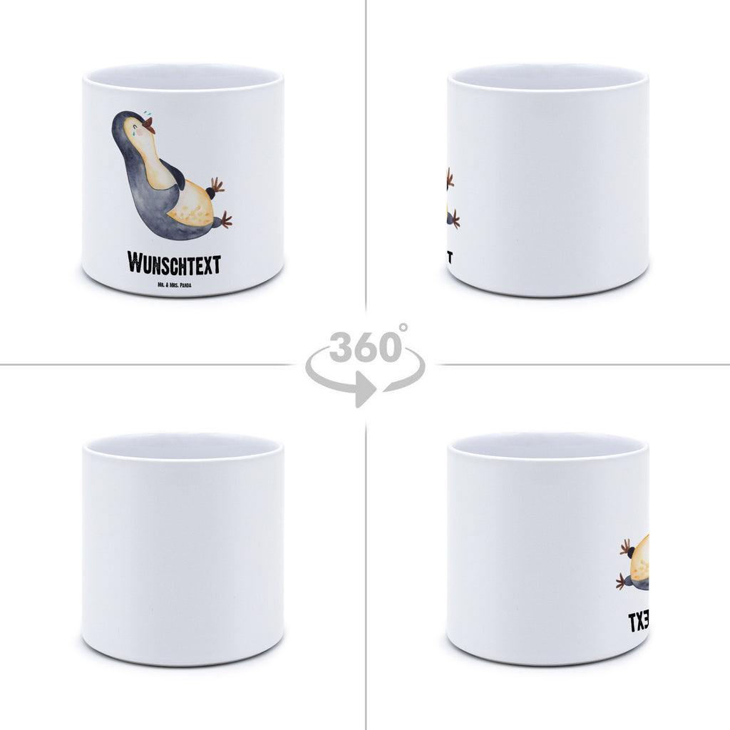 Personalisierter XL Blumentopf Pinguin lachend Personalisierter Blumentopf, Personalisierter Übertopf, Personalisierter Pflanztopf, Personalisierter Keramiktopf, Personalisierter Kräutertopf, Personalisierter Topf, Personalisierter Pflanzkübel, Personalisierter Blumenübertopf, Pinguin, Pinguine, lustiger Spruch, Optimismus, Fröhlich, Lachen, Humor, Fröhlichkeit