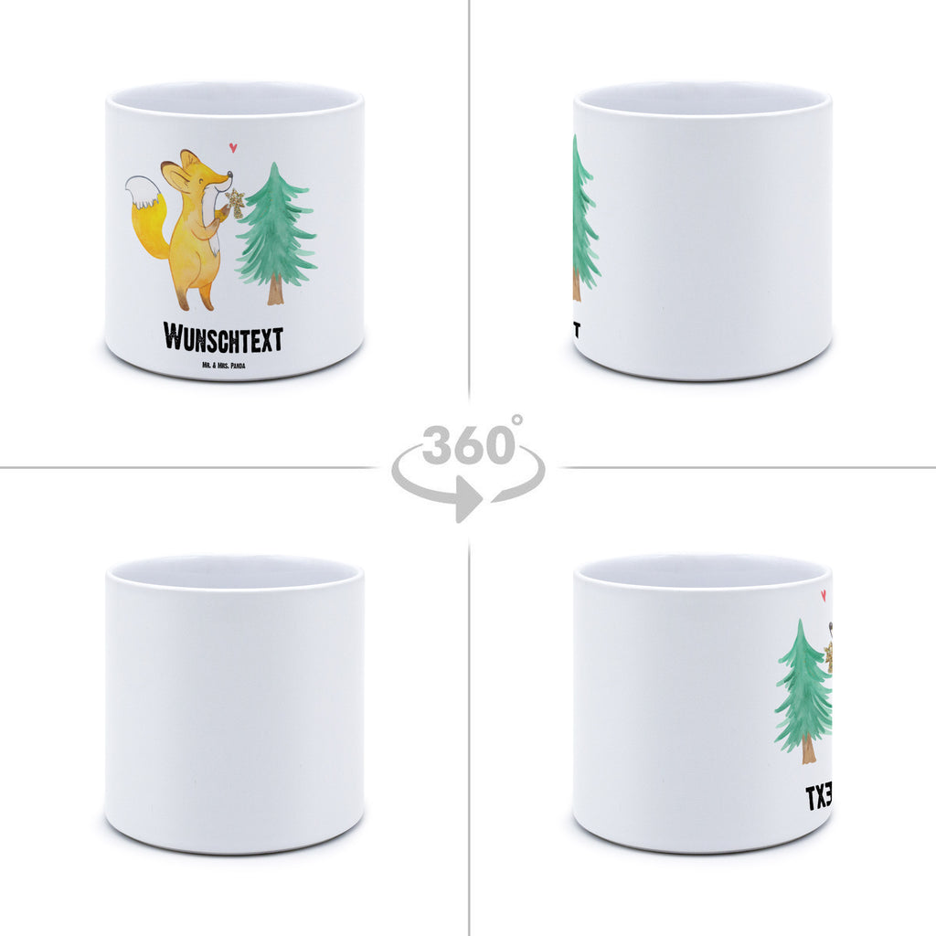 Personalisierter XL Blumentopf Fuchs  Weihnachtsbaum Personalisierter Blumentopf, Personalisierter Übertopf, Personalisierter Pflanztopf, Personalisierter Keramiktopf, Personalisierter Kräutertopf, Personalisierter Topf, Personalisierter Pflanzkübel, Personalisierter Blumenübertopf, Winter, Weihnachten, Weihnachtsdeko, Nikolaus, Advent, Heiligabend, Wintermotiv, Weihnachtsmann, Weihnachtstage, Fuchs, Schlittschuh, Weihnachtszeit, Weihnachtsdekoration