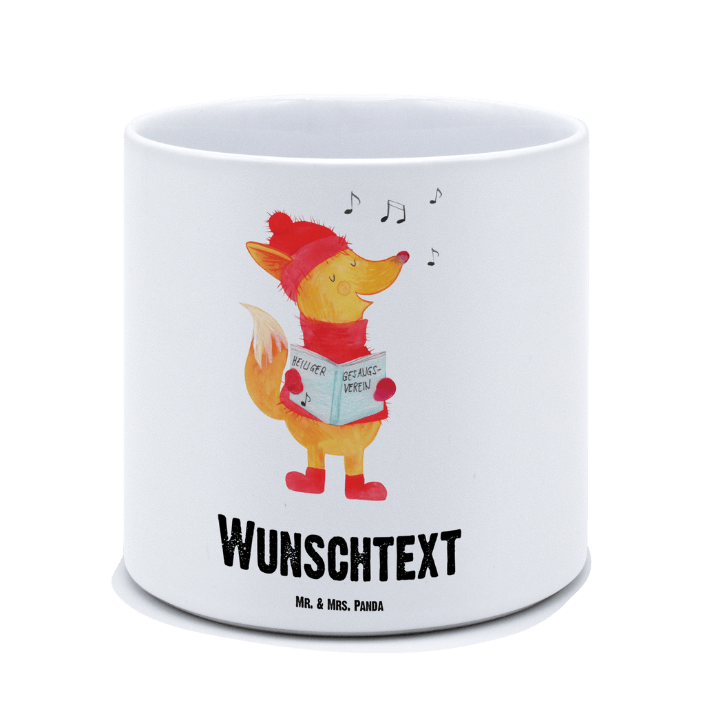 Personalisierter XL Blumentopf Fuchs Sänger Personalisierter Blumentopf, Personalisierter Übertopf, Personalisierter Pflanztopf, Personalisierter Keramiktopf, Personalisierter Kräutertopf, Personalisierter Topf, Personalisierter Pflanzkübel, Personalisierter Blumenübertopf, Winter, Weihnachten, Weihnachtsdeko, Nikolaus, Advent, Heiligabend, Wintermotiv, Fuchs, Füchse, Sänger, Geschenk Sänger, Singen, Weihnachtslieder