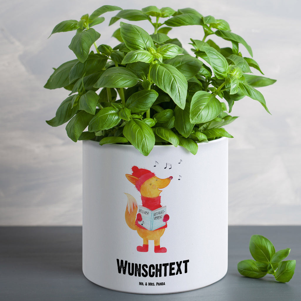 Personalisierter XL Blumentopf Fuchs Sänger Personalisierter Blumentopf, Personalisierter Übertopf, Personalisierter Pflanztopf, Personalisierter Keramiktopf, Personalisierter Kräutertopf, Personalisierter Topf, Personalisierter Pflanzkübel, Personalisierter Blumenübertopf, Winter, Weihnachten, Weihnachtsdeko, Nikolaus, Advent, Heiligabend, Wintermotiv, Fuchs, Füchse, Sänger, Geschenk Sänger, Singen, Weihnachtslieder