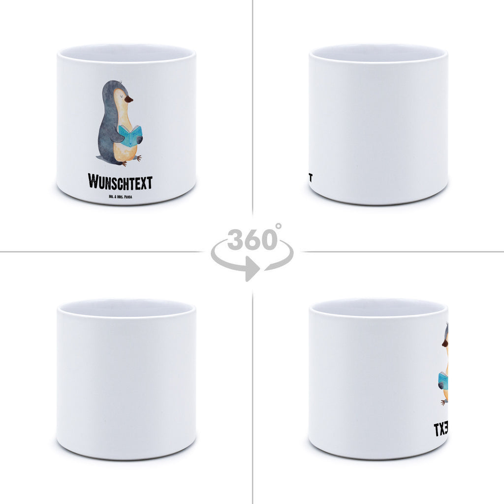 Personalisierter XL Blumentopf Pinguin Buch Personalisierter Blumentopf, Personalisierter Übertopf, Personalisierter Pflanztopf, Personalisierter Keramiktopf, Personalisierter Kräutertopf, Personalisierter Topf, Personalisierter Pflanzkübel, Personalisierter Blumenübertopf, Pinguin, Pinguine, Buch, Lesen, Bücherwurm, Nichtstun, Faulenzen, Ferien, Urlaub, Freizeit