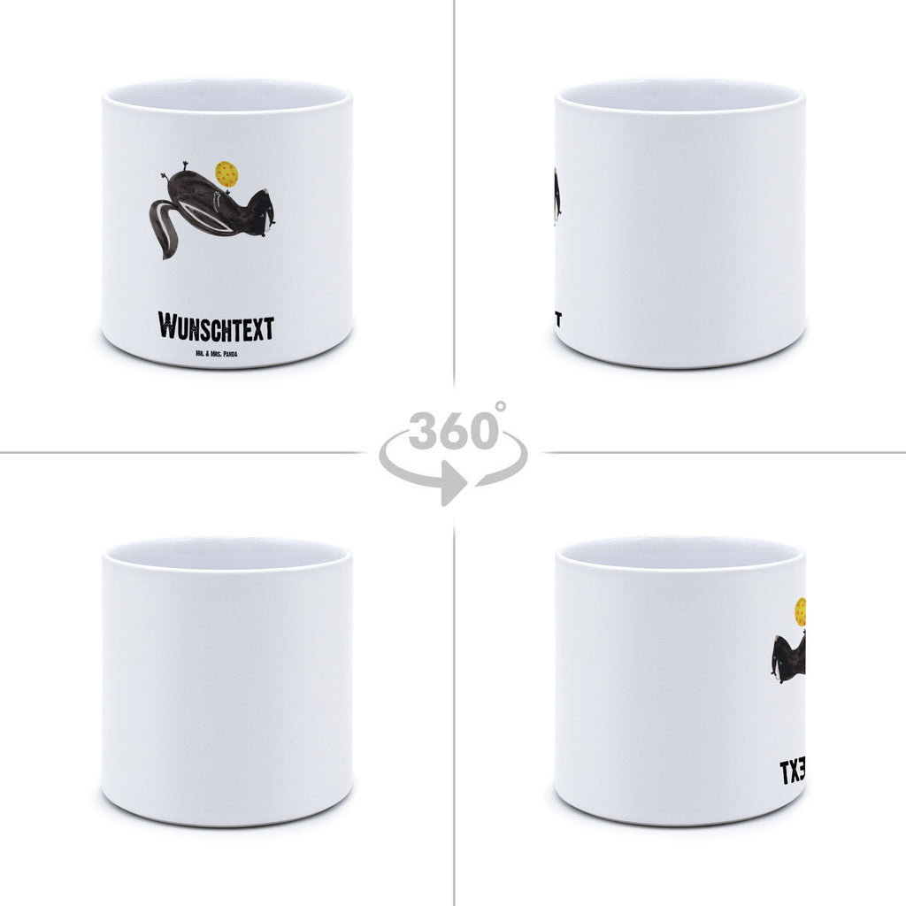 Personalisierter XL Blumentopf Stinktier Ball Personalisierter Blumentopf, Personalisierter Übertopf, Personalisierter Pflanztopf, Personalisierter Keramiktopf, Personalisierter Kräutertopf, Personalisierter Topf, Personalisierter Pflanzkübel, Personalisierter Blumenübertopf, Stinktier, Skunk, Wildtier, Raubtier, Stinker, Stinki, verspielt, Weisheit