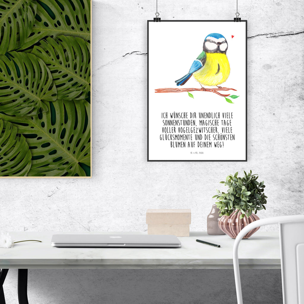 Poster Vogel Blaumeise Ostern, Ostergrüße, Ostergeschenke, Osterhase, Blaumeise, Vogel, liebe Grüße, Frühling, Frühlingsgefühle, Osterzeit Poster, Wandposter, Bild, Wanddeko, Küchenposter, Kinderposter, Wanddeko Bild, Raumdekoration, Wanddekoration, Handgemaltes Poster, Mr. & Mrs. Panda Poster, Designposter, Kunstdruck, Posterdruck  Ostern, Osterhase, Ostergeschenke, Osternest, Osterdeko, Geschenk zu Ostern
