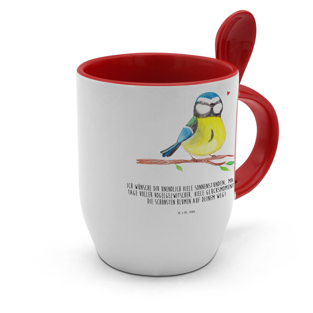 Tasse mit Löffel Vogel Blaumeise Tasse, Kaffeetasse, Tassen, Tasse mit Spruch, Kaffeebecher, Tasse mit Löffel, Ostern, Osterhase, Ostergeschenke, Osternest, Osterdeko, Geschenk zu Ostern, Ostergrüße, Blaumeise, Vogel, liebe Grüße, Frühling, Frühlingsgefühle, Osterzeit