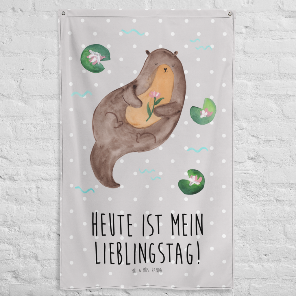 Wandteppich Otter mit Seerose Wandbehang, Dekoration, Boho, Wandteppich, Wandtuch, Wanddeko, Tapisserie, Tapestry, Wandbild, Textil-Kunst, Schmuck-Wandbehang, Wand Deko, Kinderzimmer, Kinderzimmer Wand, Kinderzimmer Deko, Kinderzimmer Wanddeko, Otter, Fischotter, Seeotter, Otter Seeotter See Otter