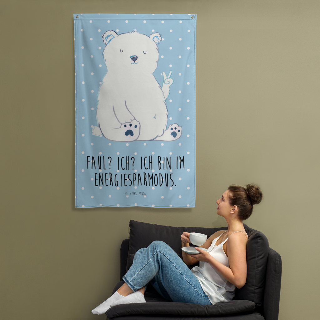 Wandteppich Eisbär Faul Wandbehang, Dekoration, Boho, Wandteppich, Wandtuch, Wanddeko, Tapisserie, Tapestry, Wandbild, Textil-Kunst, Schmuck-Wandbehang, Wand Deko, Kinderzimmer, Kinderzimmer Wand, Kinderzimmer Deko, Kinderzimmer Wanddeko, Bär, Teddy, Teddybär, Eisbär, Nordpol, Faul, Entspannen, Relaxen, Büro, Arbeit, Bürojob, Arbeitsplatz, Homeoffice