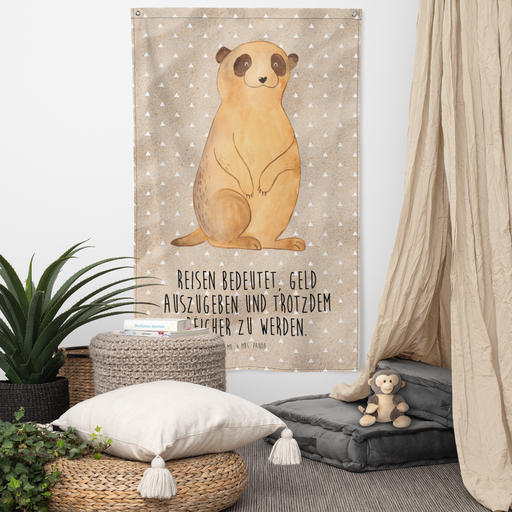Wandteppich Erdmännchen Wandbehang, Dekoration, Boho, Wandteppich, Wandtuch, Wanddeko, Tapisserie, Tapestry, Wandbild, Textil-Kunst, Schmuck-Wandbehang, Wand Deko, Kinderzimmer, Kinderzimmer Wand, Kinderzimmer Deko, Kinderzimmer Wanddeko, Afrika, Wildtiere, Erdmännchen, Reisen, Spruch, Weltreise, Afrikareise, Roadtrip, Traveling