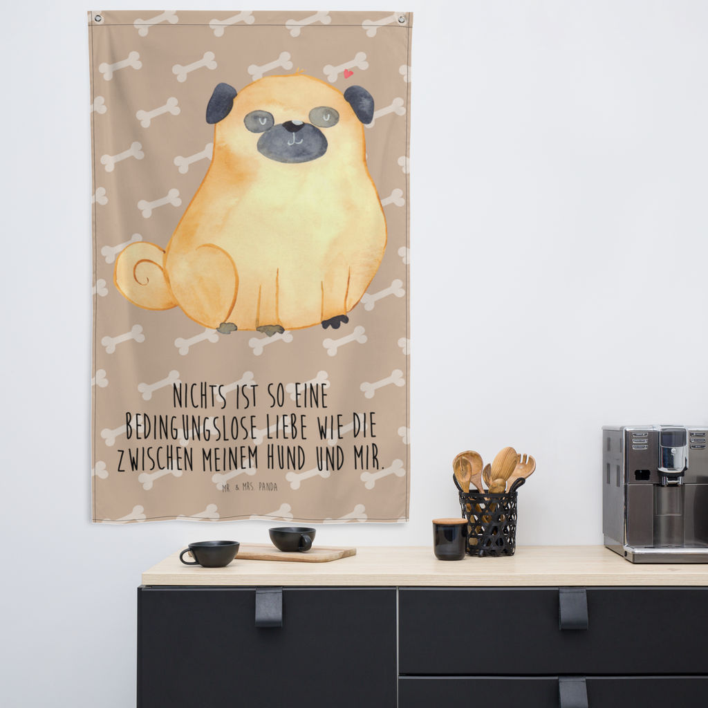 Wandteppich Mops Mops, Hund, Liebe, Hundeliebe,  Wandbehang, Dekoration, Boho, Wandteppich, Wandtuch, Wanddeko, Tapisserie, Tapestry  Hund, Hundemotiv, Haustier, Hunderasse, Tierliebhaber, Hundebesitzer, Sprüche