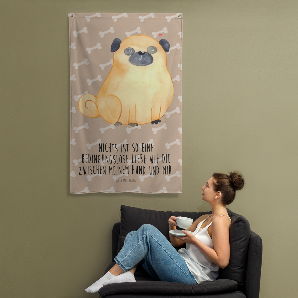 Wandteppich Mops Mops, Hund, Liebe, Hundeliebe,  Wandbehang, Dekoration, Boho, Wandteppich, Wandtuch, Wanddeko, Tapisserie, Tapestry  Hund, Hundemotiv, Haustier, Hunderasse, Tierliebhaber, Hundebesitzer, Sprüche