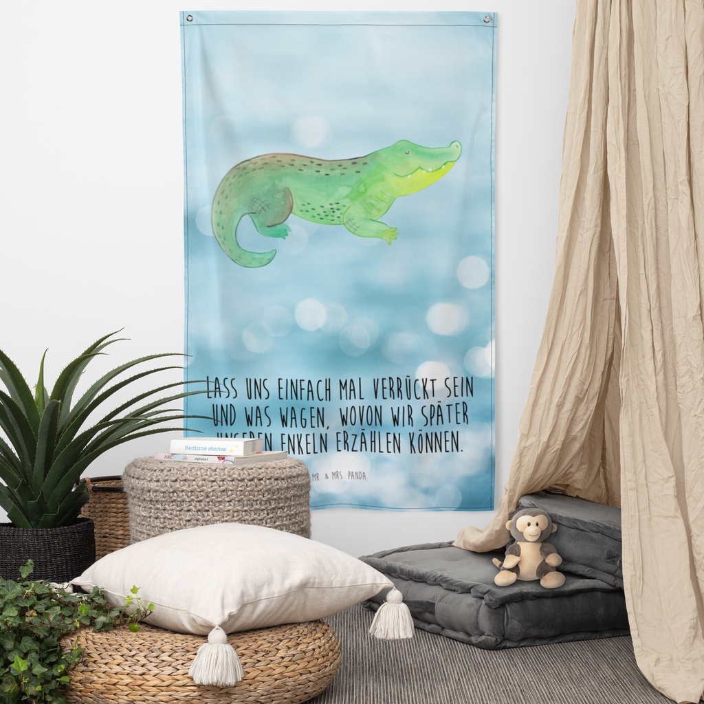 Wandteppich Krokodil Wandbehang, Dekoration, Boho, Wandteppich, Wandtuch, Wanddeko, Tapisserie, Tapestry, Wandbild, Textil-Kunst, Schmuck-Wandbehang, Wand Deko, Kinderzimmer, Kinderzimmer Wand, Kinderzimmer Deko, Kinderzimmer Wanddeko, Meerestiere, Meer, Urlaub, Krokodil, Krokodile, verrückt sein, spontan sein, Abenteuerlust, Reiselust, Freundin, beste Freundin, Lieblingsmensch
