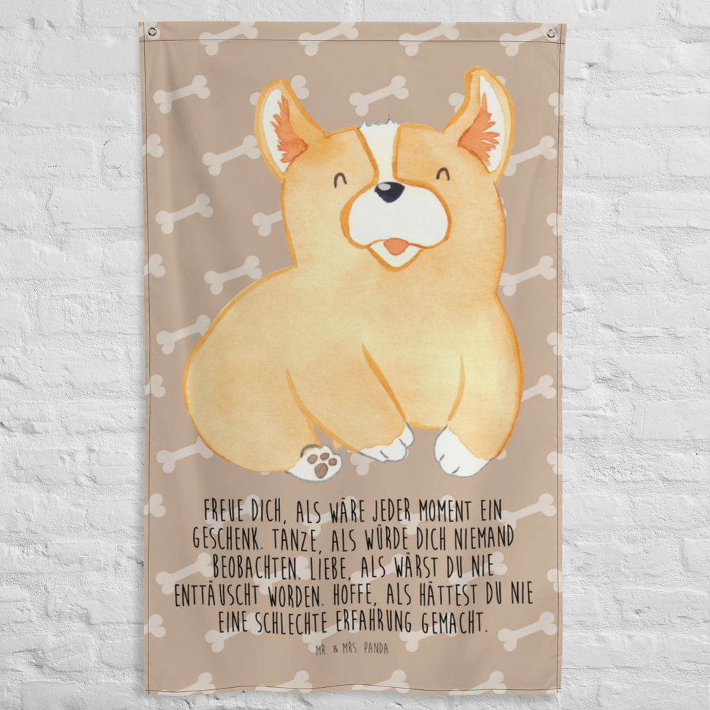 Wandbehang Corgie Corgie, Hund, Welsh Corgie Pembroke, britisch, Motivation, Spruch, Sprüche, Hundespruch, Lebensfreude	 Wandbehang, Dekoration, Boho, Wandteppich, Wandtuch, Wanddeko, Tapisserie, Tapestry  Hund, Hundemotiv, Haustier, Hunderasse, Tierliebhaber, Hundebesitzer, Sprüche